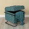Square Fabric Storage Ottoman with Black Metal Frame